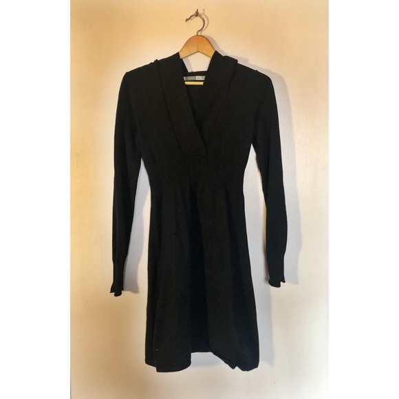 Athleta Dresses & Skirts - Black Hooded Athleta Cashmere Blend Sweater Dress